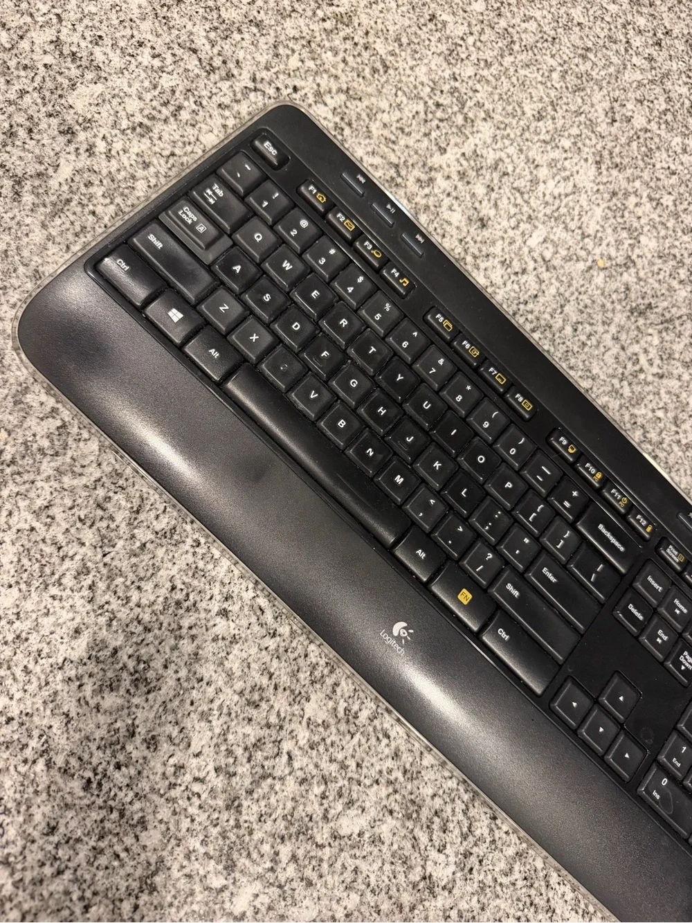 Logitech Black Wireless Keyboard with Palm Rest and Number Pad
